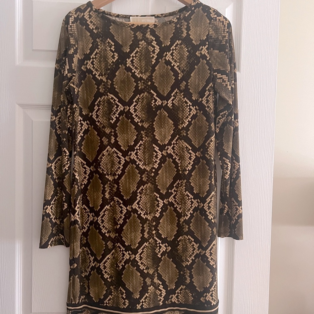 Michael Kors shift dress, snake print, size M